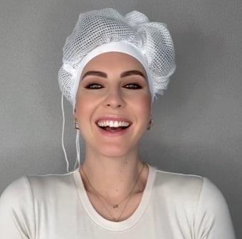 Lockavia | Gorro difusor para rizos que se coloca en la cabeza: seca y peina con las manos libres