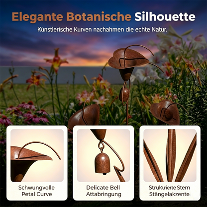 Calvessa | Gartenstecker mit Calla-Blüten und Glocken aus Eisen, 120 cm
