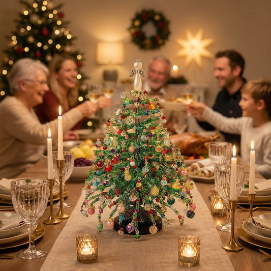 Perlvio | Weihnachtsdeko Perlenbaum zum Basteln mit LED-Lichterkette, ca. 25 cm