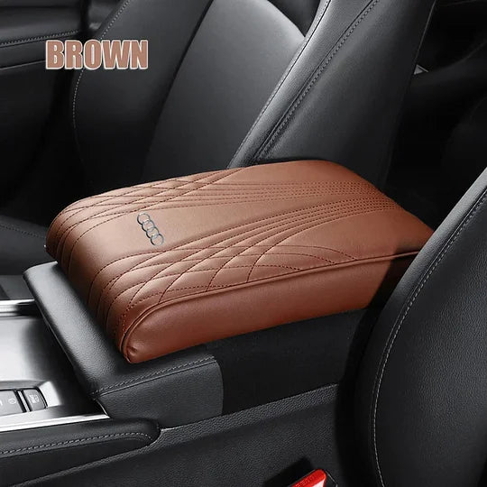 Armelio | Cuscino per bracciolo dell'auto in pelle con memory foam e motivo a rombi