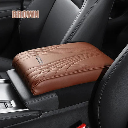 Armelio | Cuscino per bracciolo dell'auto in pelle con memory foam e motivo a rombi