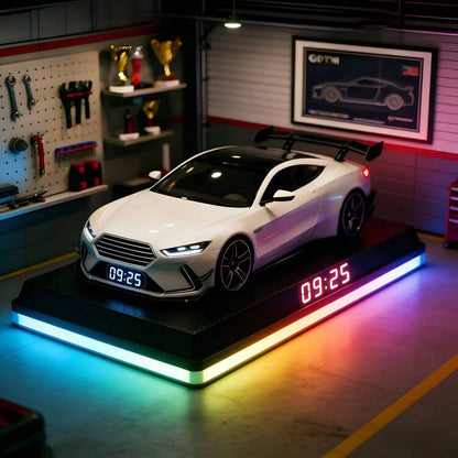 Vroomera | Wecker in Sportwagen-Optik mit Motorsound, LED-Anzeige und Nebeleffekt