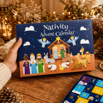 Navielle | Adventskalender Kinder mit 25 Krippenfiguren zur Weihnachtsgeschichte