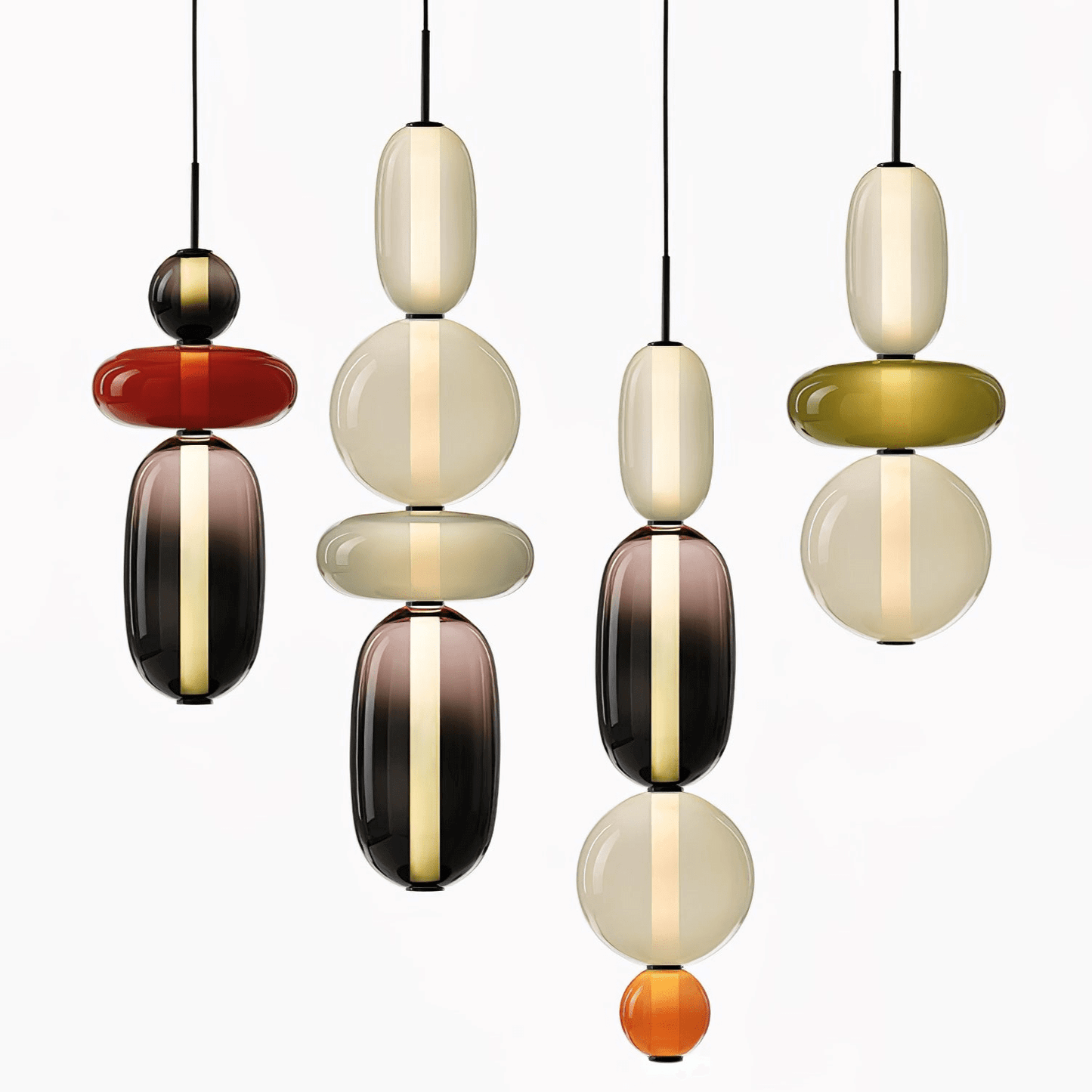 Lampada a sospensione elegante da designer – Vetro colorato moderno