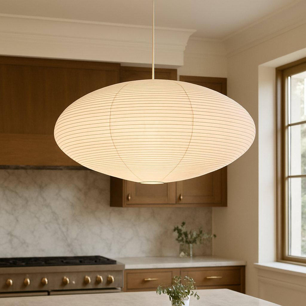 WabiLight | Lampada a sospensione Japandi in carta | Design artigianale in stile Wabi-Sabi con luce LED calda