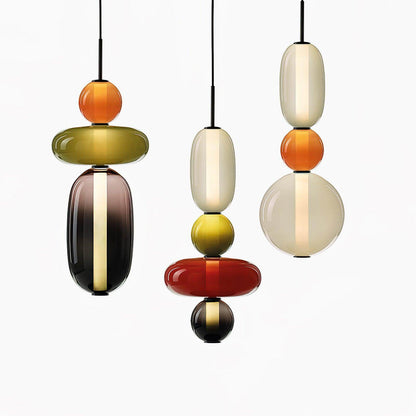 Lampada a sospensione elegante da designer – Vetro colorato moderno