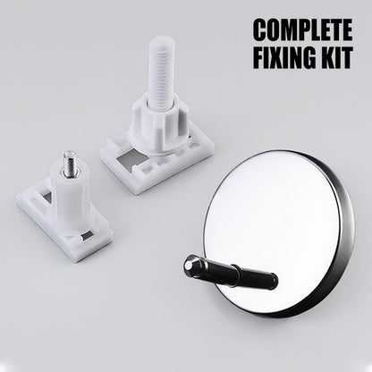 Montiva | Kit de fijación para asiento de inodoro con tacos y tapas de inox