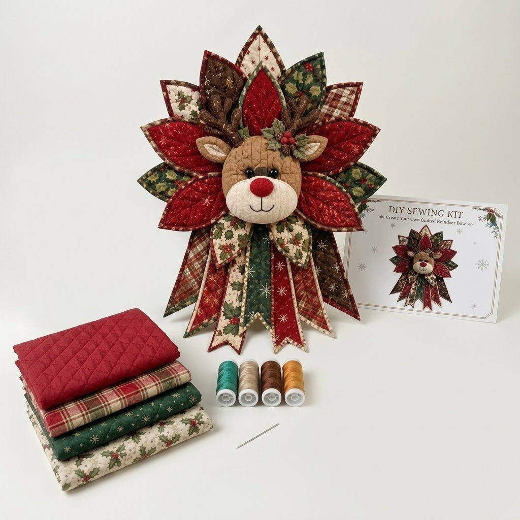 Stichora | Kit da cucito natalizio per la porta, cucitura a mano senza macchina da cucire, ca. 40 × 35 cm