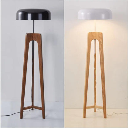ArborLight | Lampada da terra Wabi Sabi | Illuminazione LED in legno a treppiede per soggiorno