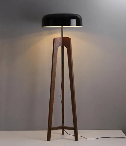 ArborLight | Lampada da terra Wabi Sabi | Illuminazione LED in legno a treppiede per soggiorno