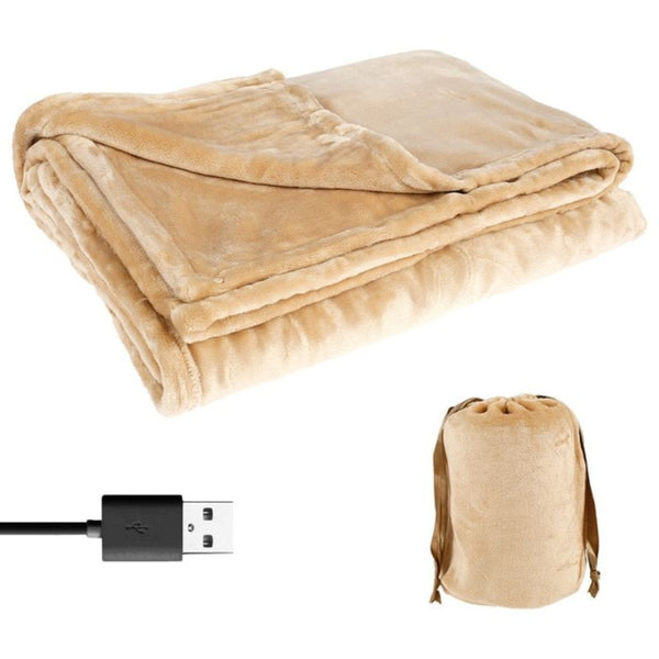 Tepiro | Couverture chauffante USB en polaire douce, 160 × 85 cm avec poche
