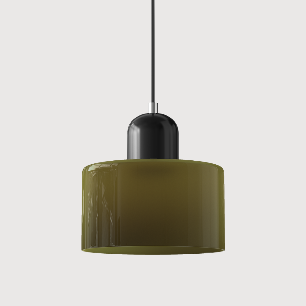 Geomira | Bauhaus Pendelleuchte aus Glas mit E27-Fassung, Pendel 100 cm