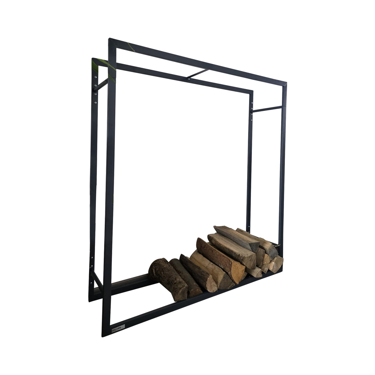 Holvanto | Kaminholzregal aus Stahl 116 × 110 × 28 cm, pulverbeschichtet, innen & außen