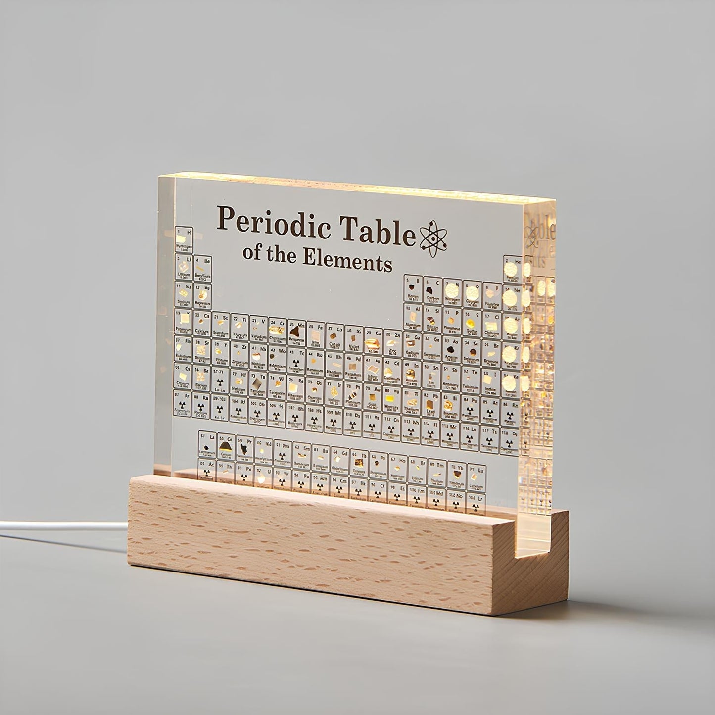 Elementa Lux | illuminated periodic table with real element samples