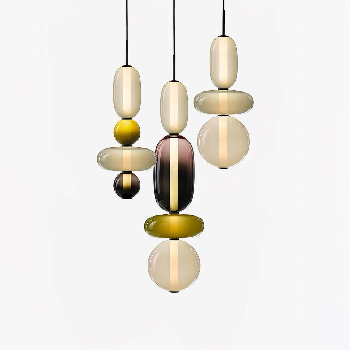 Lampada a sospensione elegante da designer – Vetro colorato moderno
