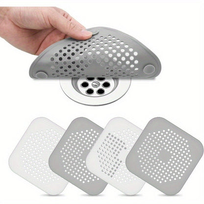 Siebora | Filtro di scarico in silicone con ventose per doccia e lavandino, set da 4