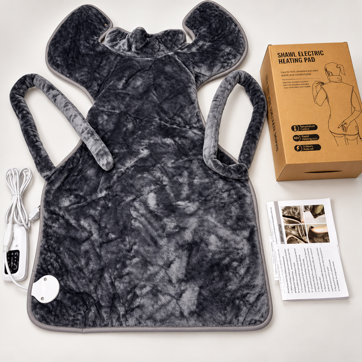 Dalilo | Electric Heating Pad for Back, Neck & Shoulders, 6 Heat Settings, Flannel