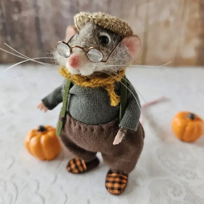 Pipsela | Handgefertigter Weihnachtsanhänger Filzmaus aus Wolle, 7,5 cm