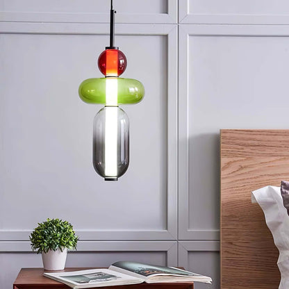 Lampada a sospensione elegante da designer – Vetro colorato moderno