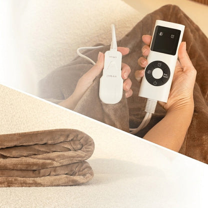Teddora | Electric Teddy Fleece Heated Blanket, 9 Settings, Timer, Washable