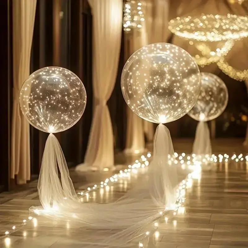 Ballura | Transparent LED balloons with string lights, set of 10, 45 cm