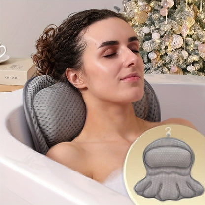 Coussin de bain BathCloud 4D | Coussin ergonomique de soutien pour la nuque et le dos avec ventouses antidérapantes