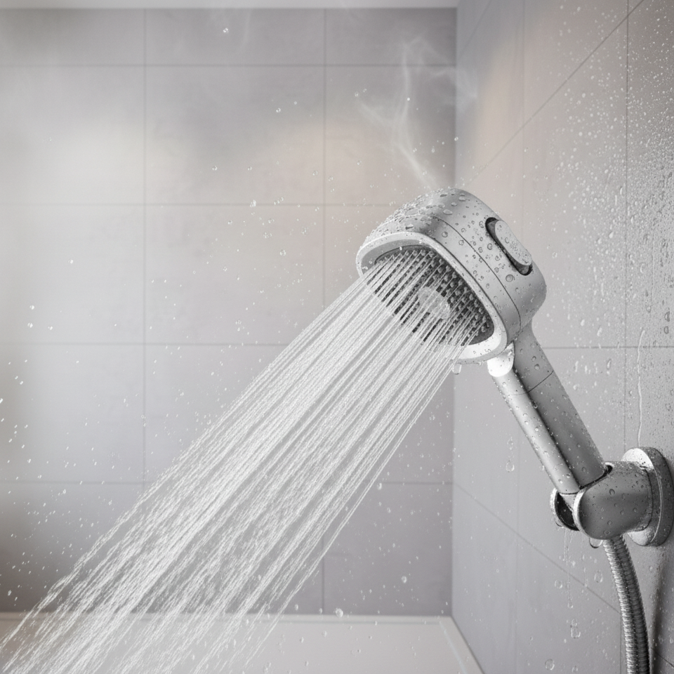 HydraFlow Hochdruck Duschkopf – 3 Strahlarten, wassersparend & robustes ABS-Material