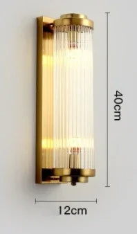 Lampada da parete in cristallo con finitura dorata – Lampada da parete di lusso con cristalli e finitura oro