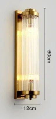 Lampada da parete in cristallo con finitura dorata – Lampada da parete di lusso con cristalli e finitura oro