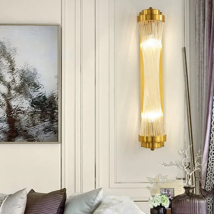Lampada da parete in cristallo con finitura dorata – Lampada da parete di lusso con cristalli e finitura oro