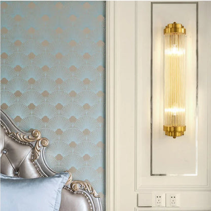 Lampada da parete in cristallo con finitura dorata – Lampada da parete di lusso con cristalli e finitura oro
