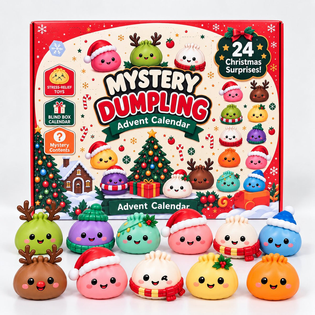 Squishy Dumplings Advent Calendar with 24 Surprises