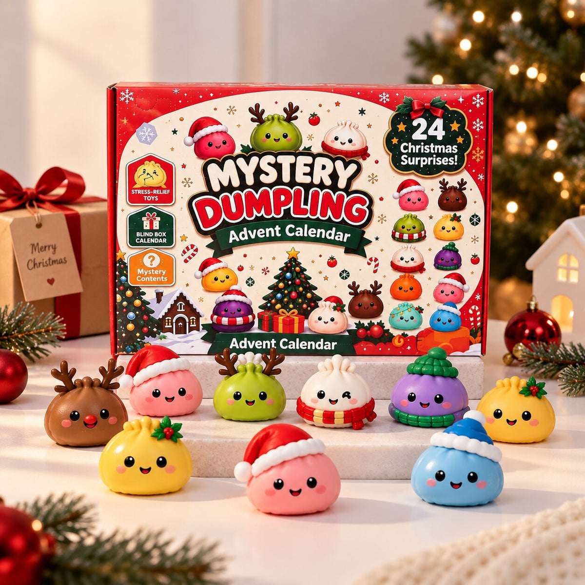 Squishy Dumplings Advent Calendar with 24 Surprises