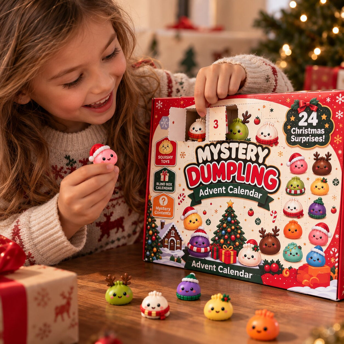 Squishy Dumplings Advent Calendar with 24 Surprises