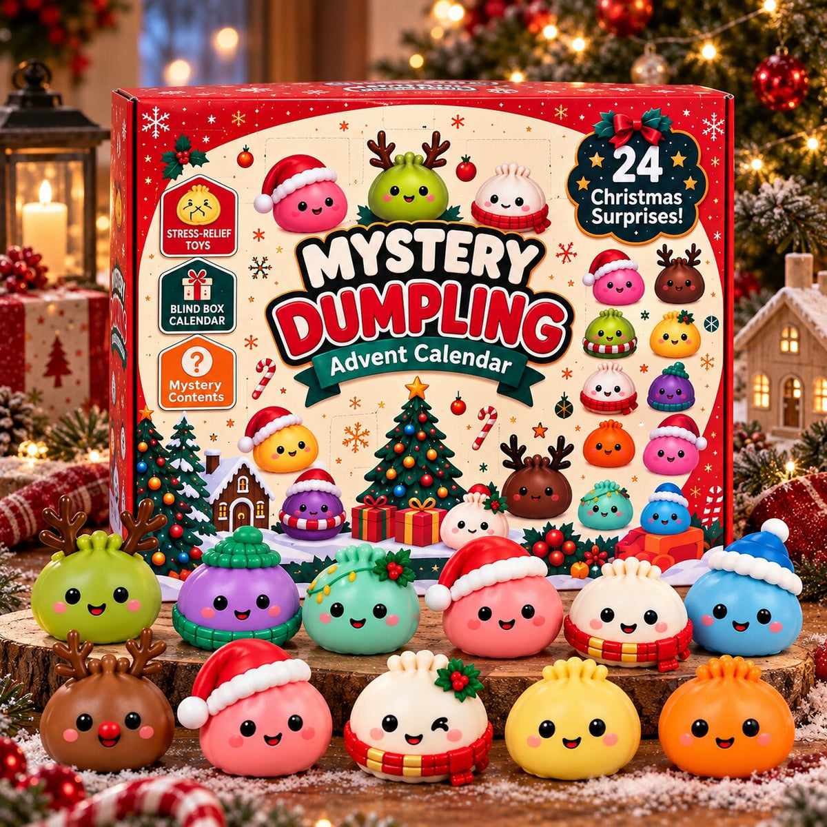 Squishy Dumplings Advent Calendar with 24 Surprises