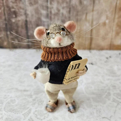 Pipsela | Handgefertigter Weihnachtsanhänger Filzmaus aus Wolle, 7,5 cm
