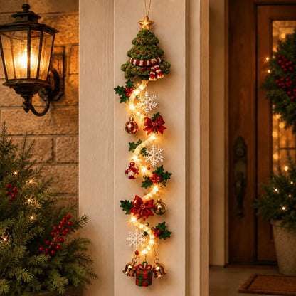 Merrilum | Decorazione natalizia luminosa da appendere alla porta, 120 cm, 6 motivi
