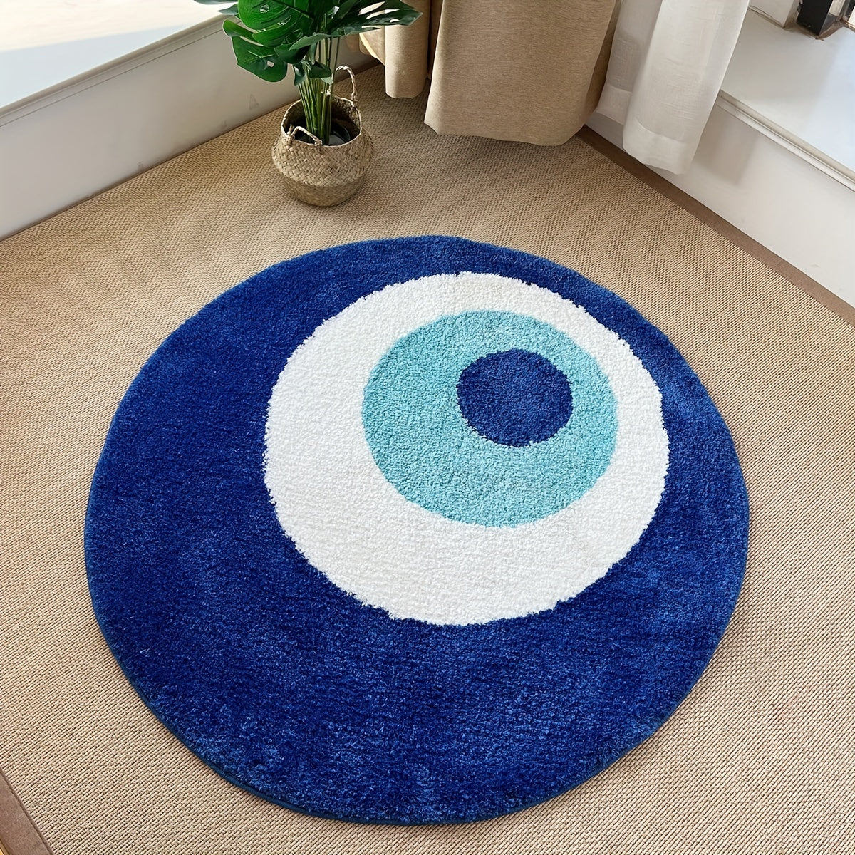 LunaWeave | Tappeto circolare con simbolo | Design spirituale, morbido e lavabile – Armonia stilosa per la tua casa