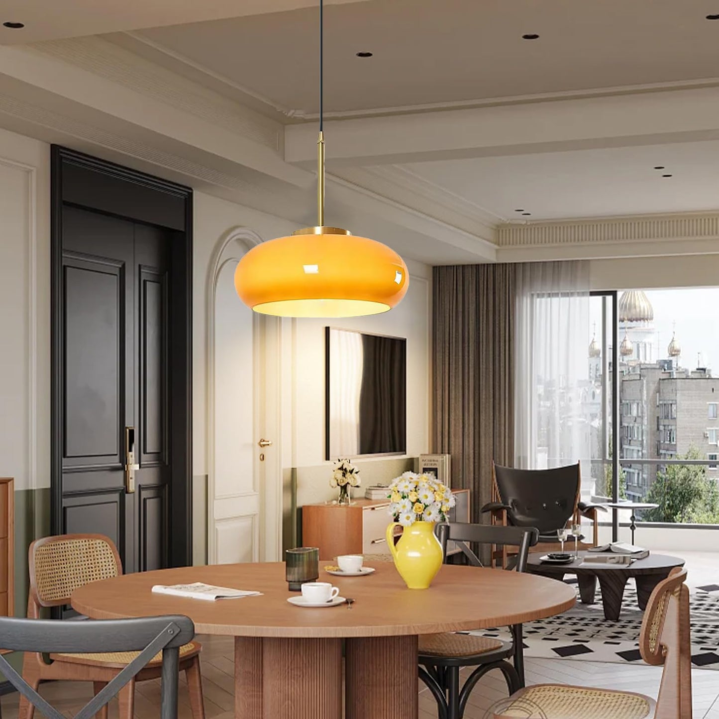 Haelion | Lampada a sospensione in vetro a forma di pane con portalampada E27