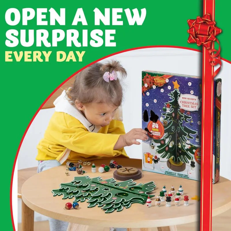 Wintavo | Children’s Christmas tree advent calendar with 24 hanging ornaments