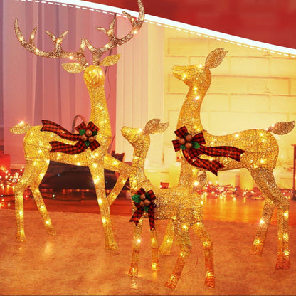 Hirsora | Renne luminose da esterno per Natale, set da 3 fino a 152 cm