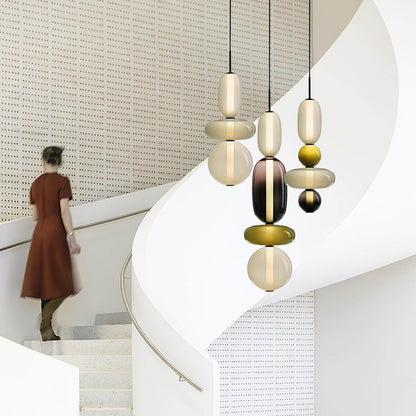 Lampada a sospensione elegante da designer – Vetro colorato moderno