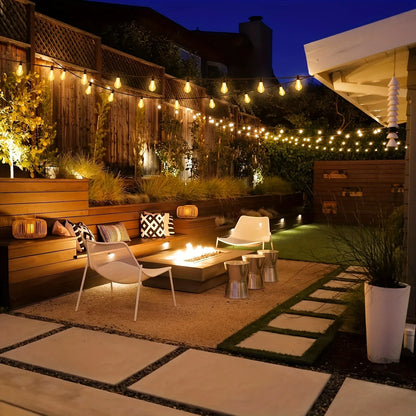 Terrava | LED Außen-Lichterkette mit Glühbirnen, wasserdicht, bis 45 m