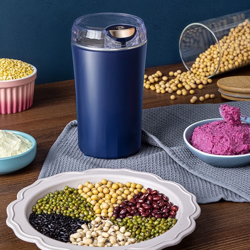 Mahlora | Molinillo eléctrico de cereales de 150 W con cuchillas de acero inoxidable y un solo toque