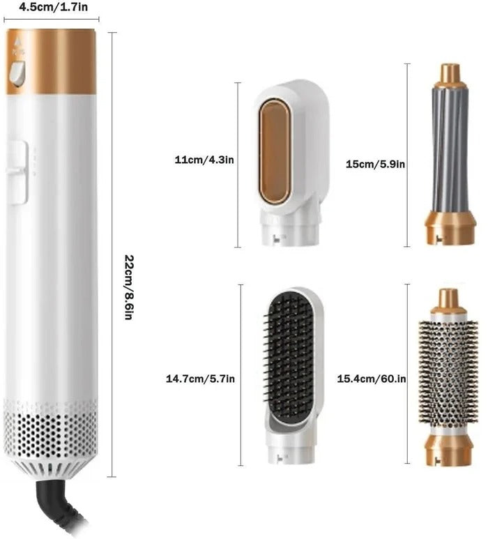Stylvana | Moldeador de aire caliente 5 en 1 cerámico, 3 temperaturas, 1000 W