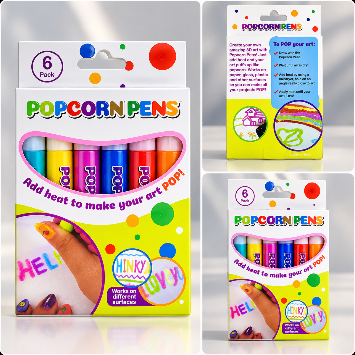 Puffelo | Penne 3D ad attivazione termica, set da 6 colori