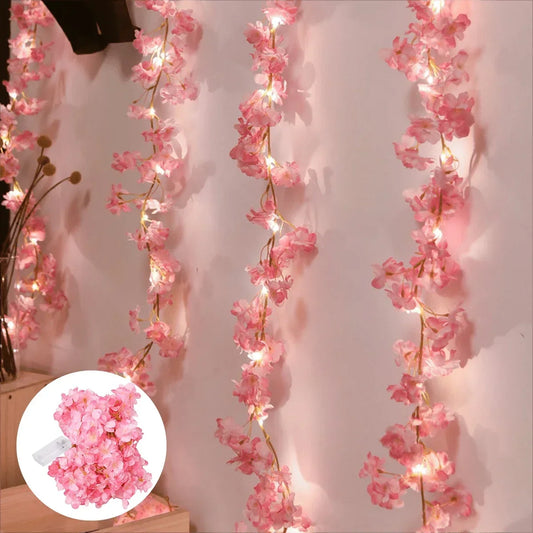Sakuva | Kirschblüten Lichterkette 2 m mit 20 LEDs, batteriebetrieben