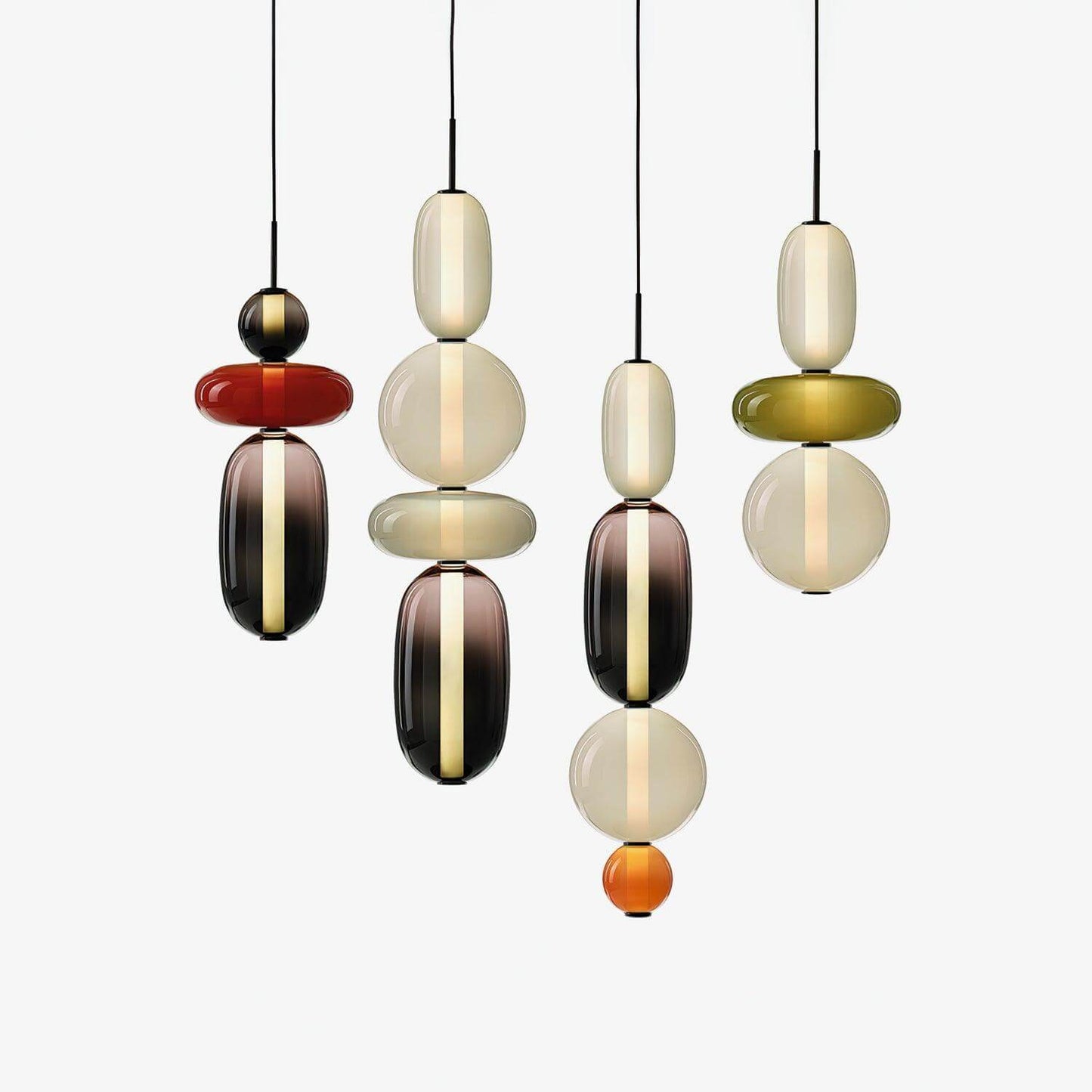 Lampada a sospensione elegante da designer – Vetro colorato moderno