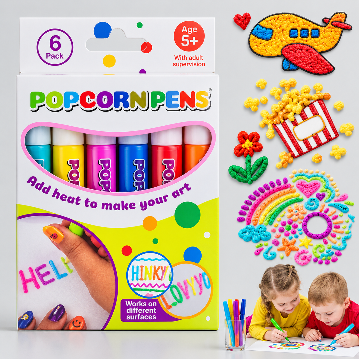 Puffelo | Penne 3D ad attivazione termica, set da 6 colori