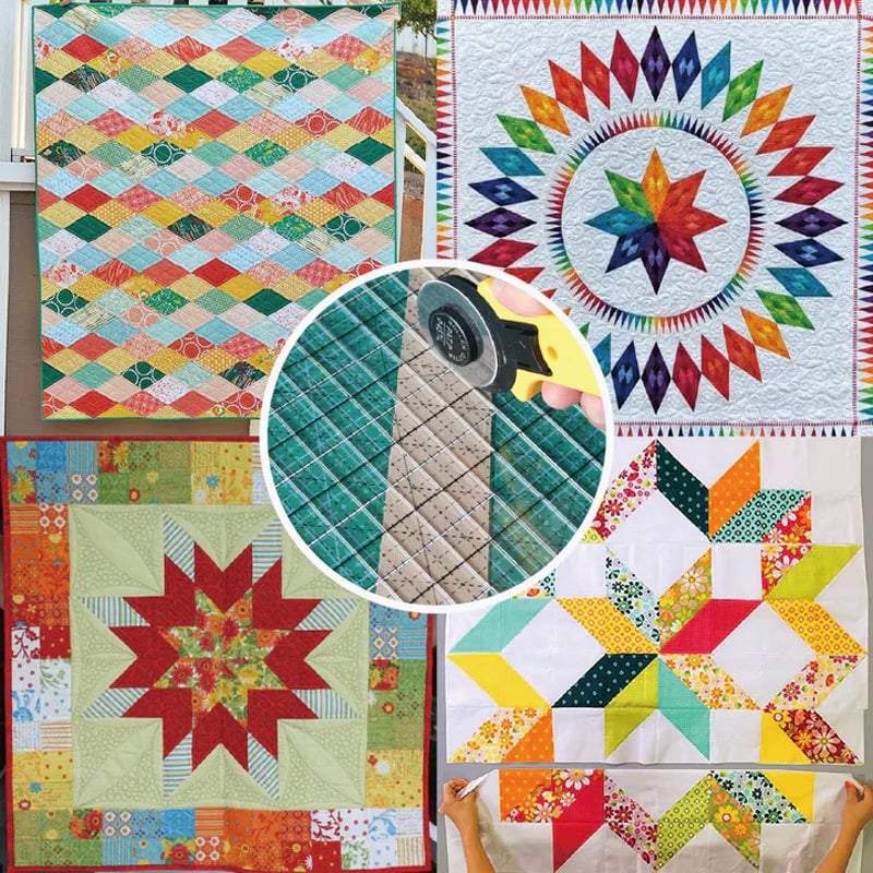 QuiltMate | Righello per patchwork fino a 6 strisce di tessuto, con tappetino da taglio